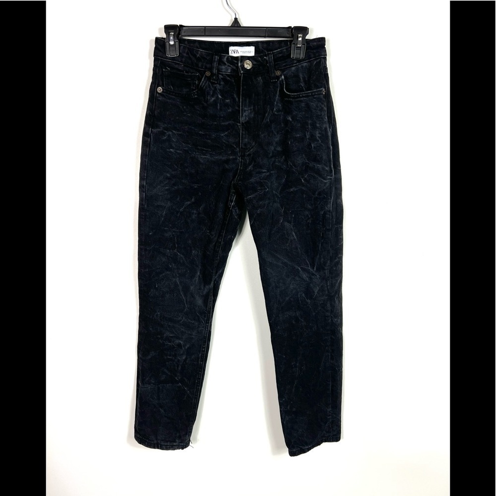 Zara black jeans womens‎ size 6 Acid Wash Straight Leg